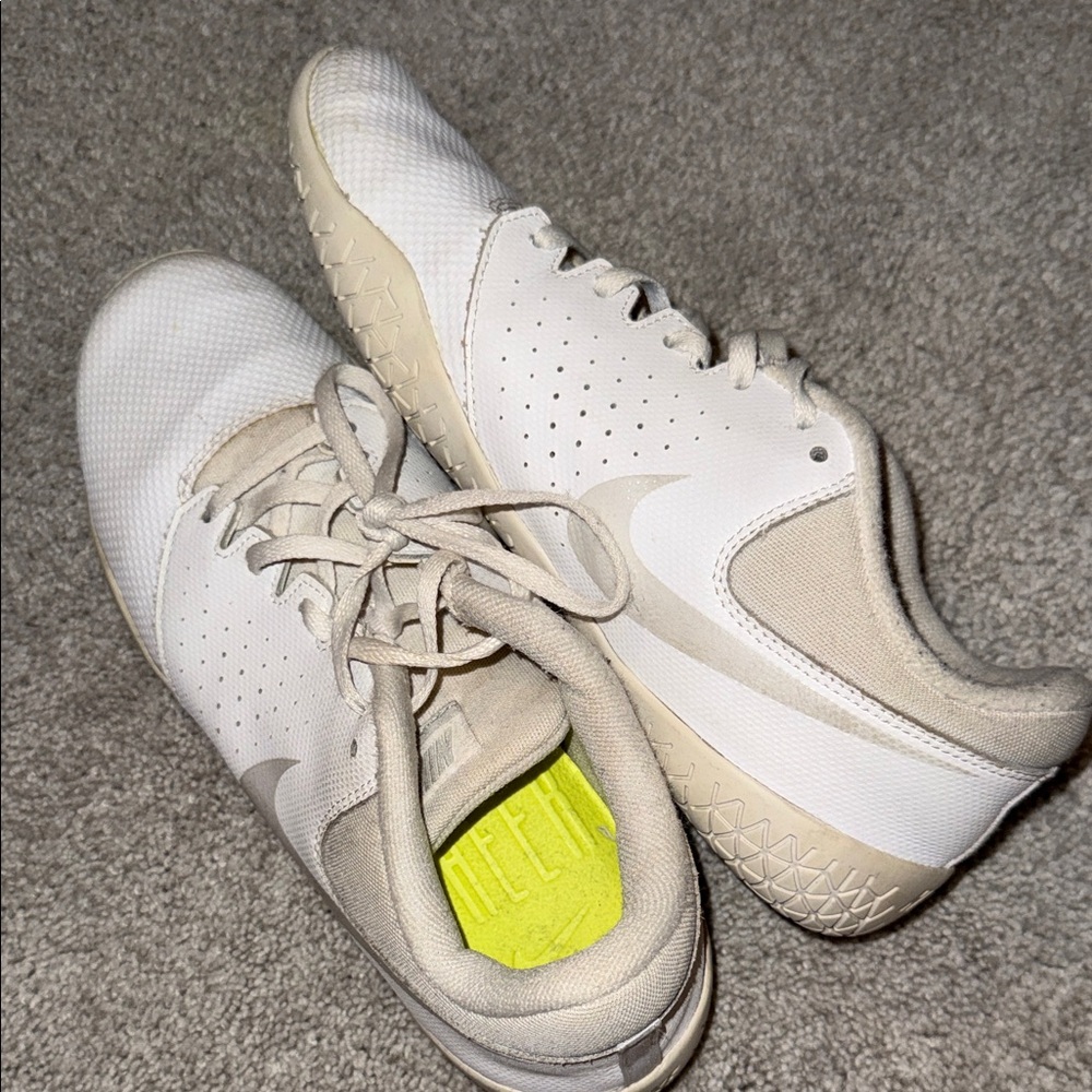 Nike White and Beige Cross-Training Shoes